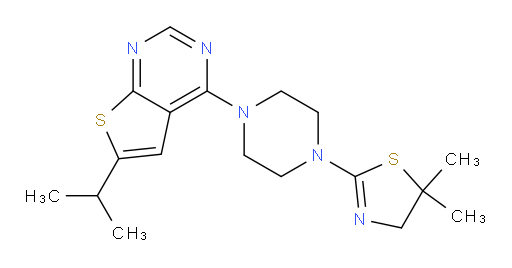 4-(4-(4,5-Dihydro-5,5-dimethylthiazol-2-yl)piperazin-1-yl)-6-isopropylthieno[2,3-d]pyrimidine