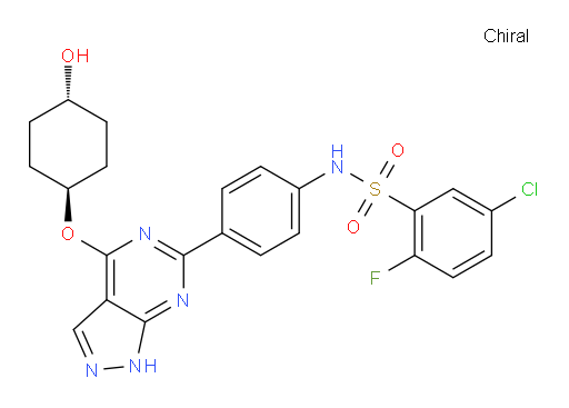 5-Chloro-2-fluoro-N-[4-[4-[(trans-4-hydroxycyclohexyl)oxy]-1H-pyrazolo[3,4-d]pyrimidin-6-yl]phenyl]benzenesulfonamide (ACI)