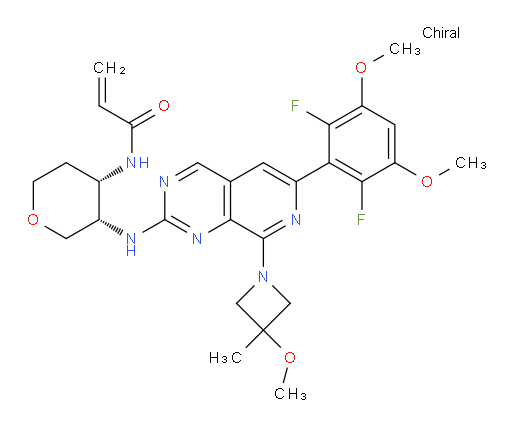 N-[(3S,4S)-3-[[6-(2,6-Difluoro-3,5-dimethoxyphenyl)-8-(3-methoxy-3-methyl-1-azetidinyl)pyrido[3,4-d]pyrimidin-2-yl]amino]tetrahydro-2H-pyran-4-yl]-2-propenamide (ACI)