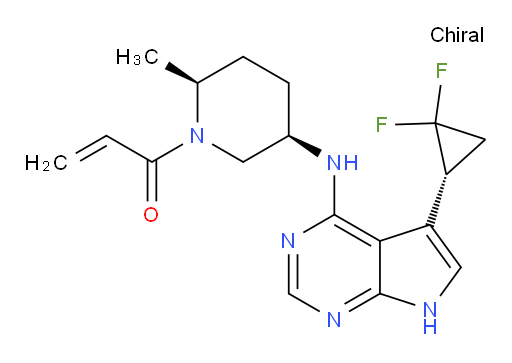 1-[(2S,5R)-5-[[5-[(1R)-2,2-Difluorocyclopropyl]-7H-pyrrolo[2,3-d]pyrimidin-4-yl]amino]-2-methyl-1-piperidinyl]-2-propen-1-one (ACI)