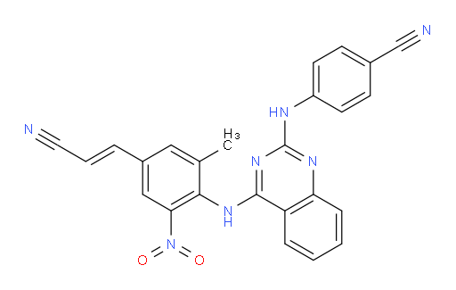 4-[[4-[[4-[(1E)-2-Cyanoethenyl]-2-methyl-6-nitrophenyl]amino]-2-quinazolinyl]amino]benzonitrile (ACI)