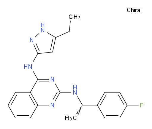 N4-(5-Ethyl-1H-pyrazol-3-yl)-N2-[(1S)-1-(4-fluorophenyl)ethyl]-2,4-quinazolinediamine (ACI)