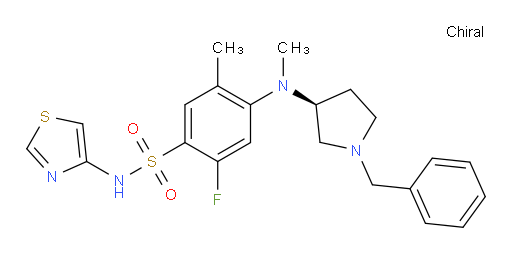 2-Fluoro-5-methyl-4-[methyl[(3S)-1-(phenylmethyl)-3-pyrrolidinyl]amino]-N-4-thiazolylbenzenesulfonamide (ACI)