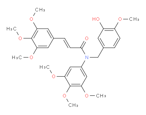 2-Propenamide, N-[(3-hydroxy-4-methoxyphenyl)methyl]-N,3-bis(3,4,5-trimethoxyphenyl)-, (2E)- (ACI)