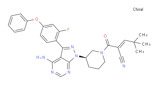 (αE,3R)-3-[4-Amino-3-(2-fluoro-4-phenoxyphenyl)-1H-pyrazolo[3,4-d]pyrimidin-1-yl]-α-(2,2-dimethylpropylidene)-β-oxo-1-piperidinepropanenitrile (ACI)