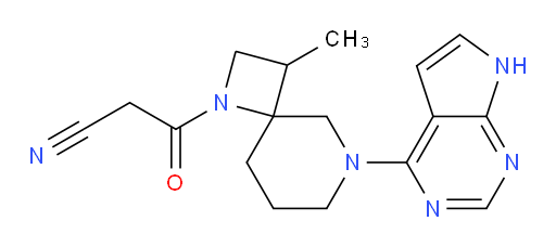 3-Methyl-β-oxo-6-(7H-pyrrolo[2,3-d]pyrimidin-4-yl)-1,6-diazaspiro[3.5]nonane-1-propanenitrile (ACI)