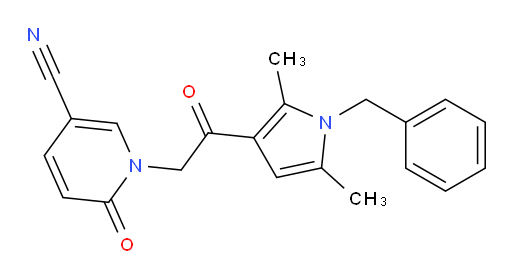 1-[2-[2,5-Dimethyl-1-(phenylmethyl)-1H-pyrrol-3-yl]-2-oxoethyl]-1,6-dihydro-6-oxo-3-pyridinecarbonitrile (ACI)