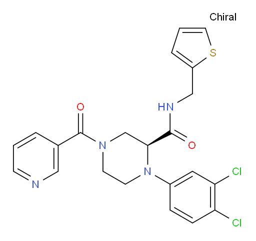(2S)-1-(3,4-Dichlorophenyl)-4-(3-pyridinylcarbonyl)-N-(2-thienylmethyl)-2-piperazinecarboxamide (ACI)