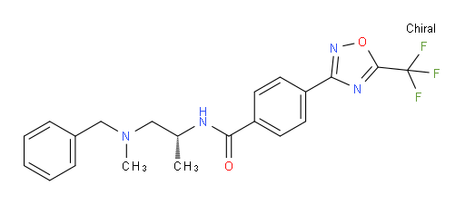 N-[(1R)-1-Methyl-2-[methyl(phenylmethyl)amino]ethyl]-4-[5-(trifluoromethyl)-1,2,4-oxadiazol-3-yl]benzamide (ACI)