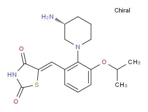 (5Z)-5-[[2-[(3R)-3-Amino-1-piperidinyl]-3-(1-methylethoxy)phenyl]methylene]-2,4-thiazolidinedione (ACI)