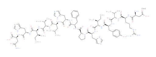 L-α-Aspartyl-L-arginyl-L-valyl-L-tyrosyl-L-isoleucyl-L-histidyl-L-prolyl-L-phenylalanyl-L-histidyl-L-leucyl-L-valyl-L-isoleucyl-L-histidyl-L-asparagine (ACI)