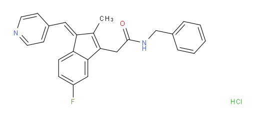 (1Z)-5-Fluoro-2-methyl-N-(phenylmethyl)-1-(4-pyridinylmethylene)-1H-indene-3-acetamide hydrochloride (1:1) (ACI)