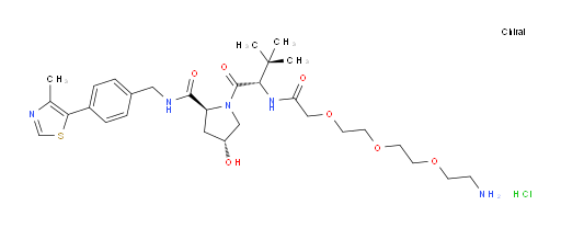 L-Prolinamide, N-[2-[2-[2-(2-aminoethoxy)ethoxy]ethoxy]acetyl]-3-methyl-L-valyl-4-hydroxy-N-[[4-(4-methyl-5-thiazolyl)phenyl]methyl]-, hydrochloride (1:1), (4R)- (ACI)