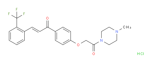 2-Propen-1-one, 1-[4-[2-(4-methyl-1-piperazinyl)-2-oxoethoxy]phenyl]-3-[2-(trifluoromethyl)phenyl]-, hydrochloride (1:1), (2E)- (ACI)