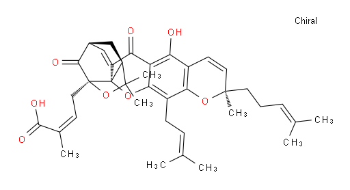 (Z)-4-((1S,3aR,5S,11R,14aS)-8-hydroxy-2,2,11-trimethyl-13-(3-methylbut-2-en-1-yl)-11-(4-methylpent-3-en-1-yl)-4,7-dioxo-2,3a,4,5,7,11-hexahydro-1H-1,5-methanofuro[3,2-g]pyrano[3,2-b]xanthen-3a-yl)-2-methylbut-2-enoic acid