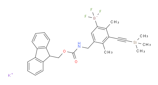 potassium {5-[({[(9H-fluoren-9-yl)methoxy]carbonyl}amino)methyl]-2,4-dimethyl-3-[2-(trimethylsilyl)ethynyl]phenyl}trifluoroboranuide
