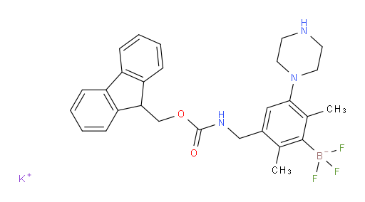 potassium {3-[({[(9H-fluoren-9-yl)methoxy]carbonyl}amino)methyl]-2,6-dimethyl-5-(piperazin-1-yl)phenyl}trifluoroboranuide