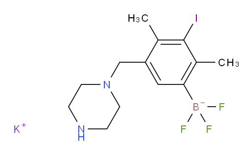 potassium trifluoro({3-iodo-2,4-dimethyl-5-[(piperazin-1-yl)methyl]phenyl})boranuide