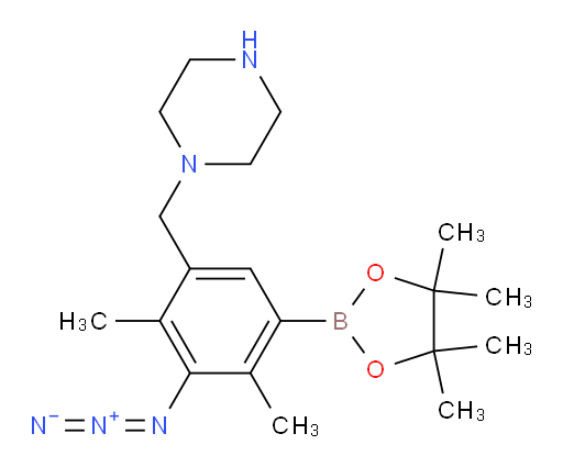 1-{[3-azido-2,4-dimethyl-5-(4,4,5,5-tetramethyl-1,3,2-dioxaborolan-2-yl)phenyl]methyl}piperazine