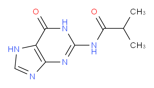 N2-isobutyrylguanine (monohydrate);N-(6-Oxo-6,7-dihydro-1H-purin-2-yl)isobutyraMide;N-(6-oxo-6,9-dihydro-1H-purin-2-yl)isobutyraMide;N-(6,7-Dihydro-6-oxo-1H-purin-2-yl)-2-methylpropanamide;Propanamide, N-(6,7-dihydro-6-oxo-1H-purin-2-yl)-2-methyl-;"PropanaMide, N-(6,9-dihydro-6-oxo-1H-purin-2-yl)-2-Methyl-
