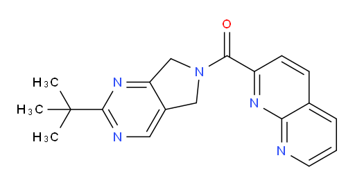 (2-(tert-butyl)-5H-pyrrolo[3,4-d]pyrimidin-6(7H)-yl)(1,8-naphthyridin-2-yl)methanone