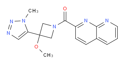 (3-methoxy-3-(1-methyl-1H-1,2,3-triazol-5-yl)azetidin-1-yl)(1,8-naphthyridin-2-yl)methanone