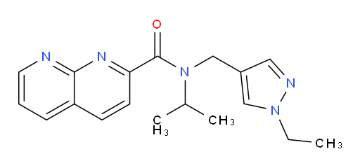 N-((1-ethyl-1H-pyrazol-4-yl)methyl)-N-isopropyl-1,8-naphthyridine-2-carboxamide