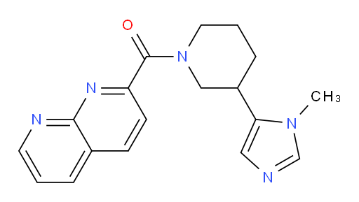 (3-(1-methyl-1H-imidazol-5-yl)piperidin-1-yl)(1,8-naphthyridin-2-yl)methanone