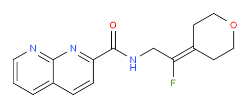 N-(2-(dihydro-2H-pyran-4(3H)-ylidene)-2-fluoroethyl)-1,8-naphthyridine-2-carboxamide