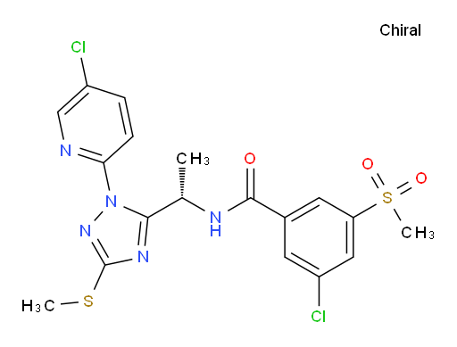 (S)-3-chloro-N-(1-(1-(5-chloropyridin-2-yl)-3-(methylthio)-1H-1,2,4-triazol-5-yl)ethyl)-5-(methylsulfonyl)benzamide