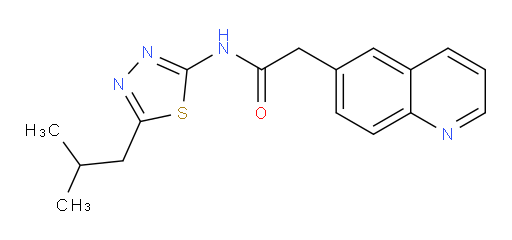N-(5-isobutyl-1,3,4-thiadiazol-2-yl)-2-(quinolin-6-yl)acetamide