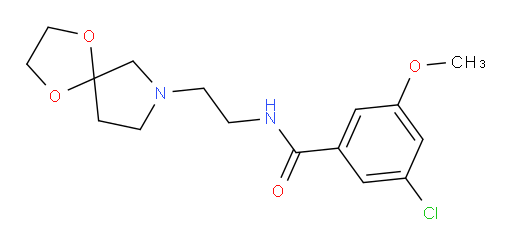 N-(2-(1,4-dioxa-7-azaspiro[4.4]nonan-7-yl)ethyl)-3-chloro-5-methoxybenzamide