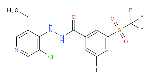 N'-(3-chloro-5-ethylpyridin-4-yl)-3-iodo-5-((trifluoromethyl)sulfonyl)benzohydrazide