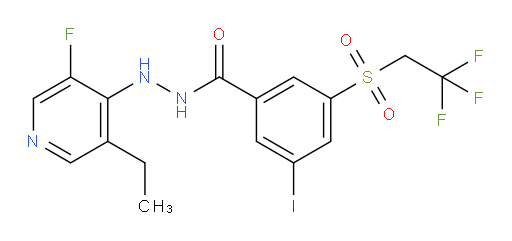 N'-(3-ethyl-5-fluoropyridin-4-yl)-3-iodo-5-((2,2,2-trifluoroethyl)sulfonyl)benzohydrazide