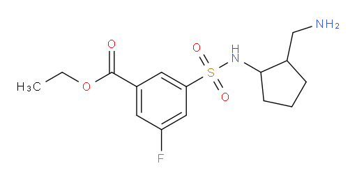 ethyl 3-(N-(2-(aminomethyl)cyclopentyl)sulfamoyl)-5-fluorobenzoate