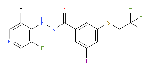 N'-(3-fluoro-5-methylpyridin-4-yl)-3-iodo-5-((2,2,2-trifluoroethyl)thio)benzohydrazide