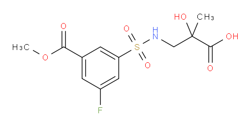 3-(3-fluoro-5-(methoxycarbonyl)phenylsulfonamido)-2-hydroxy-2-methylpropanoic acid