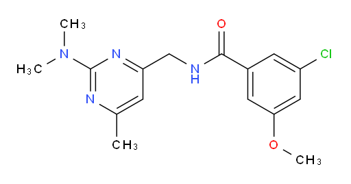 3-chloro-N-((2-(dimethylamino)-6-methylpyrimidin-4-yl)methyl)-5-methoxybenzamide