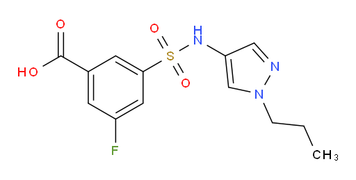 3-fluoro-5-(N-(1-propyl-1H-pyrazol-4-yl)sulfamoyl)benzoic acid