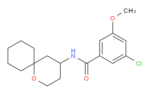 3-chloro-5-methoxy-N-(1-oxaspiro[5.5]undecan-4-yl)benzamide