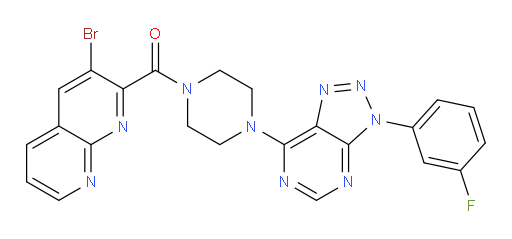 (3-bromo-1,8-naphthyridin-2-yl)(4-(3-(3-fluorophenyl)-3H-[1,2,3]triazolo[4,5-d]pyrimidin-7-yl)piperazin-1-yl)methanone