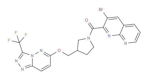 (3-bromo-1,8-naphthyridin-2-yl)(3-(((3-(trifluoromethyl)-[1,2,4]triazolo[4,3-b]pyridazin-6-yl)oxy)methyl)pyrrolidin-1-yl)methanone