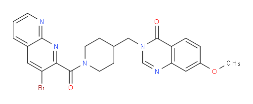 3-((1-(3-bromo-1,8-naphthyridine-2-carbonyl)piperidin-4-yl)methyl)-7-methoxyquinazolin-4(3H)-one
