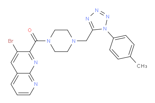 (3-bromo-1,8-naphthyridin-2-yl)(4-((1-(p-tolyl)-1H-tetrazol-5-yl)methyl)piperazin-1-yl)methanone