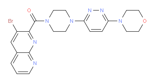 (3-bromo-1,8-naphthyridin-2-yl)(4-(6-morpholinopyridazin-3-yl)piperazin-1-yl)methanone