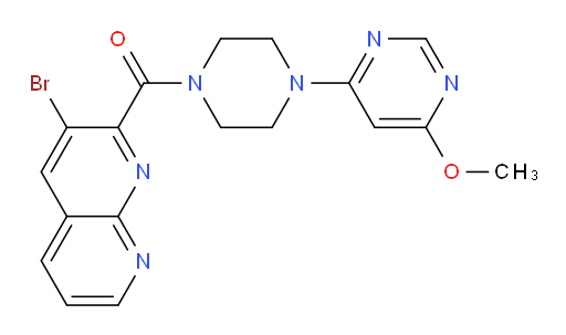 (3-bromo-1,8-naphthyridin-2-yl)(4-(6-methoxypyrimidin-4-yl)piperazin-1-yl)methanone
