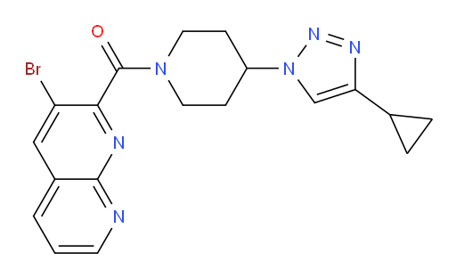(3-bromo-1,8-naphthyridin-2-yl)(4-(4-cyclopropyl-1H-1,2,3-triazol-1-yl)piperidin-1-yl)methanone