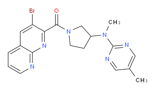 (3-bromo-1,8-naphthyridin-2-yl)(3-(methyl(5-methylpyrimidin-2-yl)amino)pyrrolidin-1-yl)methanone