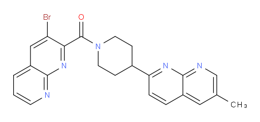 (3-bromo-1,8-naphthyridin-2-yl)(4-(6-methyl-1,8-naphthyridin-2-yl)piperidin-1-yl)methanone