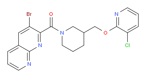 (3-bromo-1,8-naphthyridin-2-yl)(3-(((3-chloropyridin-2-yl)oxy)methyl)piperidin-1-yl)methanone